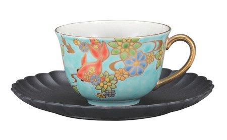 九谷焼 カップ&ソーサー・金魚