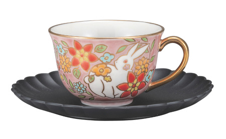 九谷焼 カップ&ソーサー・白兎