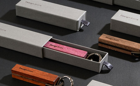 Anew 寄木キーホルダー ストレートタイプ 能美市 パープルハート