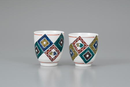 組湯呑 石畳の図 大志窯