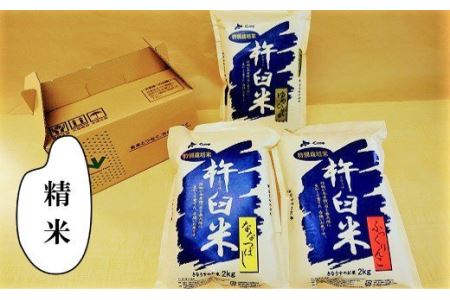 特別栽培「きなうす米」セット（精米）2kg×3品種 