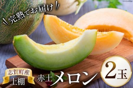 【期間限定】上棚赤土 メロン 2玉 [米吉農園 石川県 志賀町 BA4127] 果物 くだもの フルーツ