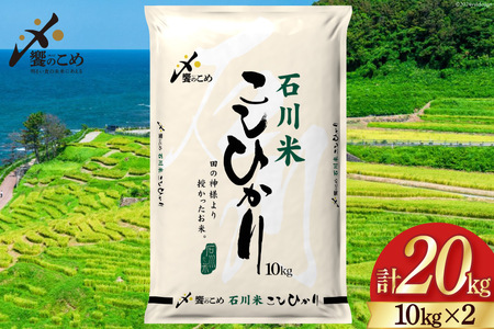 米 令和6年 石川県産 石川米こしひかり[穂立]20kg (10kg ×2袋)[中橋商事 饗のこめ (あえのこめ) 石川県 宝達志水町 38601199] コシヒカリ お米 コメ 白米 精米 おこめ こめ 20キロ ごはん ご飯 国産