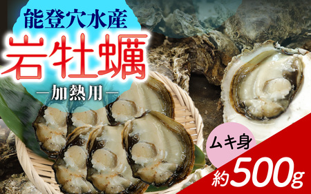 奥能登 河端水産の岩牡蠣[むき身・加熱用]約500g 〜鮮度抜群 とれたてをお届け〜 / 魚介類 魚貝類 貝 海の幸 海のミルク オイスター 海鮮 国産 穴水町 奥能登 能登半島 旬 かき カキ