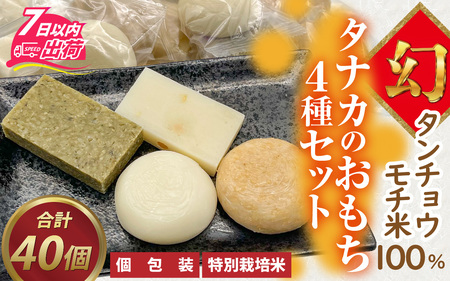 特別栽培米 タナカのおもち4種セット 合計40個 [A-020016]