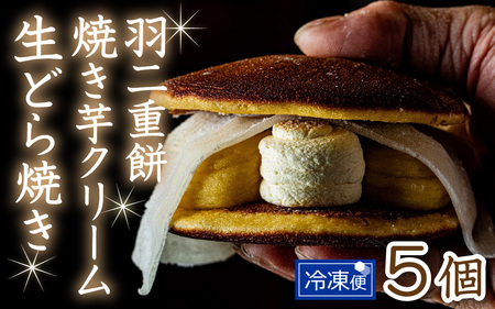 羽二重餅 焼き芋クリーム生どら焼き 5個セット [A-181001] / どらやき どら焼き 芋 サツマイモ さつま芋 さつまいも 詰合せ 焼きたて 菓子 あんこ 餡子 アンコ 詰め合わせ 福井 羽二重餅 羽二重 ギフト