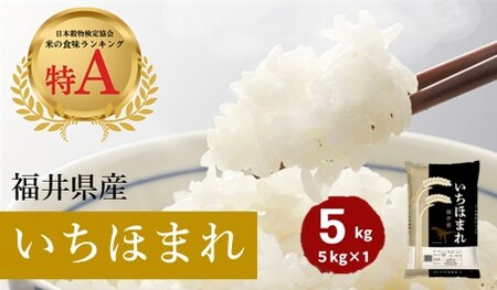 福井県産いちほまれ 米 5kg [B-187002] / 食品 ご飯 お米 白米 いちほまれ ブランド米 米 コメ こめ 精米 白米 5キロ 令和6年 令和六年 6年 六年