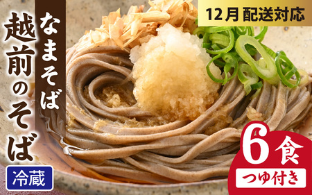 [年末特集]越前のそば(なまそば)6食 そばつゆ付き / 越前そば そば 蕎麦 ソバ 冷蔵 送料無料 [A-146001_sp]