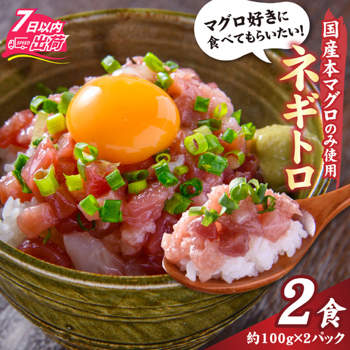 [ねぎとろ]国産本マグロのみを使用した ねぎとろ 2パック [A-066046]