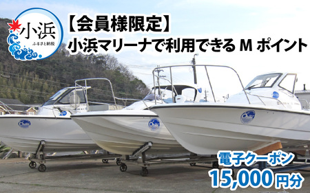 [会員様限定]小浜マリーナで利用できるMポイント15,000円[E-095001]