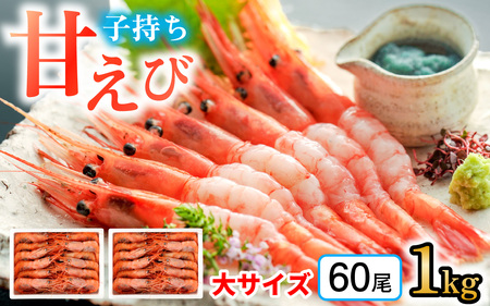 子持ち甘えび 約30尾 ×2箱（1kg） [BFAA051] 【配送不可地域：北海道・沖縄・離島】 