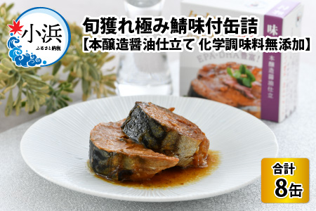 旬獲れ極み鯖味付缶詰 [本醸造醤油仕立て] 8缶 サバ缶 おつまみ 保存食 [A-003058]