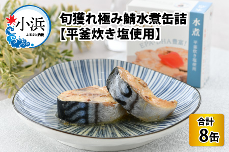 旬獲れ極み鯖水煮缶詰 [平釜炊き塩使用] 8缶 サバ缶 おつまみ 保存食 [A-003060]