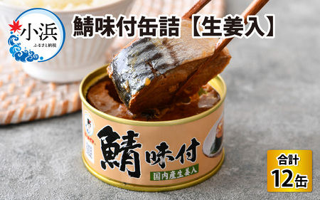 鯖味付缶詰 【生姜入】 12缶  ｜ 鯖 サバ さば 鯖缶 サバ缶 さば缶 鯖缶詰 サバ缶詰 さば缶詰 保存食 常備食 非常食 備蓄 災害対策 本醸造醤油仕立て 生姜 おつまみ [BFAB020]