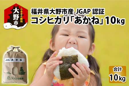 [令和5年産]福井県大野市産 JGAP認証 コシヒカリ「あかね」10kg [A-007001]
