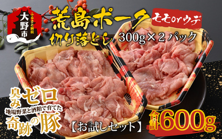 【お試しセット】【福井のブランド豚肉】荒島ポーク モモorウデ切り落とし 600g[A-054014]