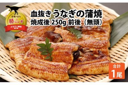 血抜きうなぎの蒲焼(無頭) 焼成後250g前後×1尾 国産 [A-044002]