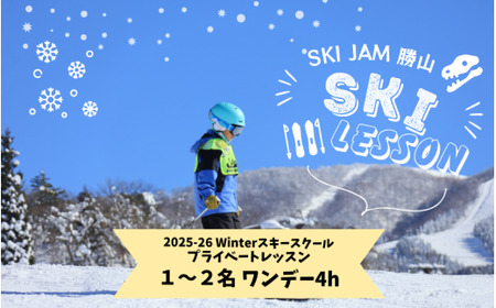 スキー プライベートレッスン 受講券(1名〜2名 1日 4時間) [O-033005]