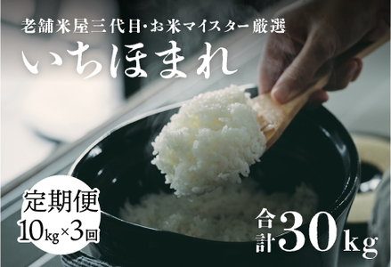 年内特別価格![定期便](3ヶ月連続お届け)令和6年産 いちほまれ 10kg×3回 計 30kg