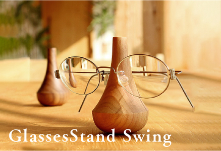 [Hacoa]めがねをおしゃれに飾る『Glasses Stand Swing』チェリー