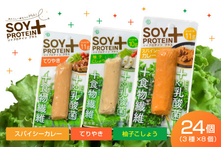 SOY PROTEIN+ ソイプロテインプラス バータイプ 各フレーバー8個 計24個 / スパイシーカレー / てりやき / 柚子こしょう