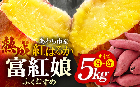 さつまいも 富紅娘(ふくむすめ)S~2Lサイズ 5kg / 紅はるか べにはるか さつま芋 国産 芋 産地直送 熟成 サツマイモ [aw108-a001]