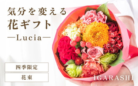 気分を変える花ギフト -Lucia- (花束・四季限定アイテム)/ 誕生日 母の日 父の日 クリスマス 結婚祝い 結婚記念日 サプライズ お祝い アレンジメント 花束 プレゼント 贈り物 フラワーアレンジメント フラワーギフト 生花 お花 花屋 [aw062-a002_10]