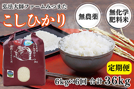 【定期便6回】令和6年度産  こしひかり 6㎏ 合計36kg