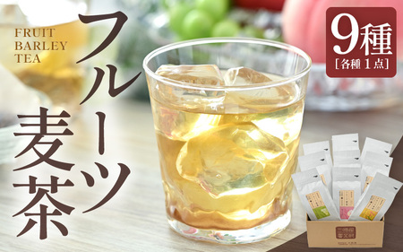 9種類のフルーツ麦茶セット フルーツ麦茶 9種 (各種1点:ティーバッグ 10g × 10p) 三国屋から新感覚のできました! [むぎ茶 お茶 ノンカフェイン ティー ティーバッグ ティーパック セット 飲み比べ プレゼント ギフト 贈答 贈り物] [C-12207]