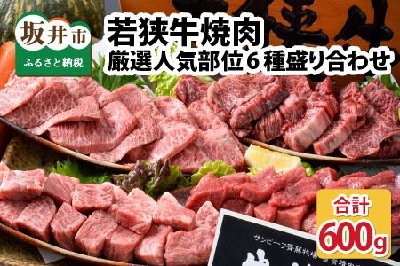 若狭牛焼肉 特上カルビ六種 盛り合わせ 計600g[C-1851]