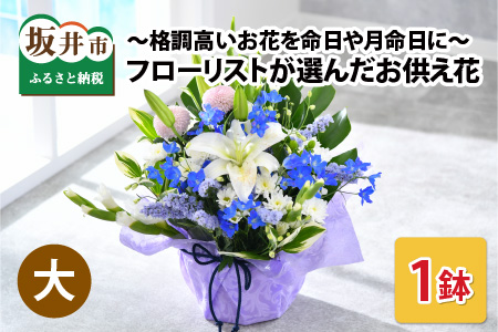 〜格調高いお花を命日や月命日に〜 フローリストが選んだ特別なお供え花(大サイズ) [B-12001]