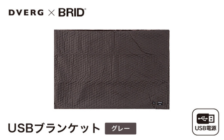 DVERG USBブランケット 1点 (グレー) ひざ掛け 電気毛布 アウトドア [B-8038_01]