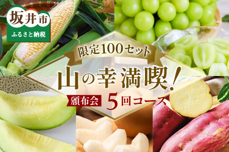 [先行予約][定期便5回コース]山の幸満喫!限定定期便[2026年7月より発送開始予定] [G-3204]