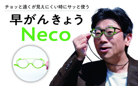 チョッと遠くが見えにくい時にサッと使う"サポートグラス" 早がんきょう Neco ピスタチオ [B-8101_01]