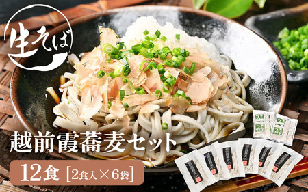 [数量限定]越前霞蕎麦セット 生そば 12食入り (2食入り×6袋) [A-16801]