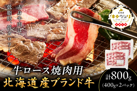 キタウシリ 牛ロース焼肉用 スライス 200g×4枚 ( 牛肉 ロース 肉 焼肉 焼き肉 赤身肉 ニク にく 北海道 国産牛 北見市 ブランド牛 赤身 ヘルシー )[173-0009]