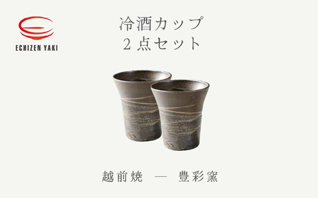 越前焼のふるさと越前町からお届け!冷酒カップ 2点セット 豊彩窯 越前焼 越前焼き [ビール 酒 コップ カップ マグカップ 食器 ギフト うつわ 電子レンジ 食洗機 工芸品 陶芸 作家 陶器 ] [e25-a031]