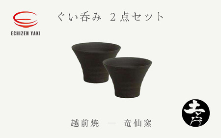 越前焼のふるさと越前町からお届け! 土ごころ ぐい吞 2個セット竜仙窯 越前焼 越前焼き [ビール 酒 コップ カップ マグカップ 食器 ギフト うつわ 電子レンジ 食洗器 工芸品 伝統工芸士 陶器 ]ハンドメイド [e25-a040]