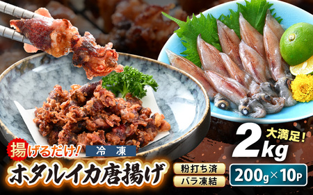 揚げるだけ ! ホタルイカ 唐揚げ 満腹 計2kg(200g × 10P)粉打ち済 バラ凍結 冷凍 ほたるいか 全国トップクラスの漁獲量[いか イカ 烏賊 福井県 魚介 海鮮 惣菜 さかな フライ 揚げ物 おつまみ 酒の肴 お取り寄せ グルメ 宅飲み 小分け 日常使い たっぷり 満腹] [e15-b014]