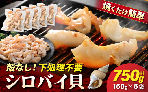 [先行予約]越前町産 天然 シロバイ貝むき身 150g×5袋[2026年11月中旬より順次発送][冷凍] [e15-b020]