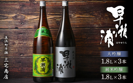 入手困難[早瀬浦]本醸造 1800ml × 3本 & 純米酒 1800ml × 3本 セット[飲み比べ 日本酒 地酒 福井 美浜 早瀬 フルーティ 男酒 硬水 ミネラル 希少 ご褒美 家飲み ][m16-e004]