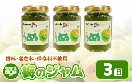 [福井県産]梅を使った 梅ジャム× 3個セット 着色料・保存料不使用! [m03-a046]