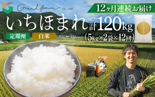 【先行予約】定期便 ≪12ヶ月連続お届け≫ 令和8年産 新米 いちほまれ 白米 10kg (5kg×2袋) 【2026年10月上旬以降順次発送予定】 白米 10キロ [m46-p001]