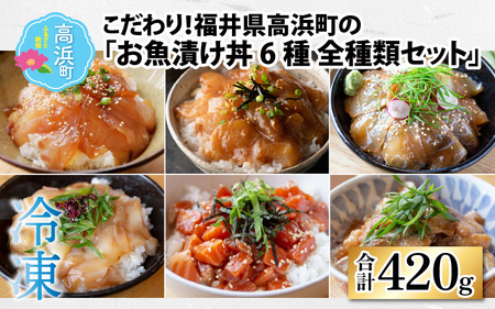 こだわり!福井県高浜町産の「お魚漬け丼6種 全種類セット」計6パック