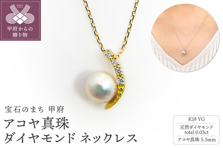 K18YG アコヤ真珠 ダイヤモンド ネックレス N81 K06052-H