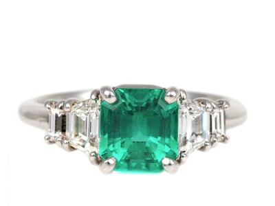 PT エメラルド1.32CT バケットダイヤリング