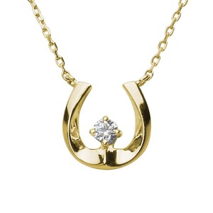 ホースシュー 馬蹄 ダイヤモンド ネックレス k18 18金 18k イエローゴールド製 dpnmcf1d
