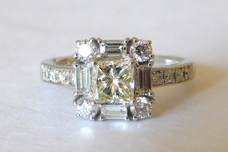 [ふるなび限定][一点もの]Pt900 ライトイエローダイヤ(0.717ct)リング M17 K06079-H FN-Limited-SP