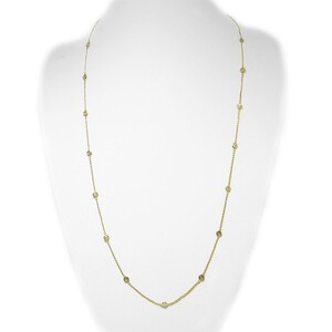 K18イエローゴールド「2カラット」ステーションダイヤネックレス[2ct-90-2]