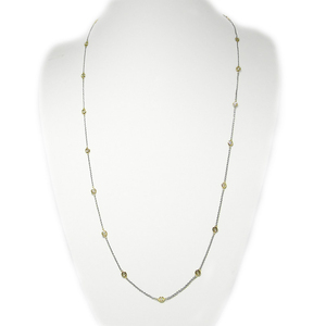 PT850/K18イエローゴールド「2カラット」ステーションダイヤネックレス[2ct-90-4]